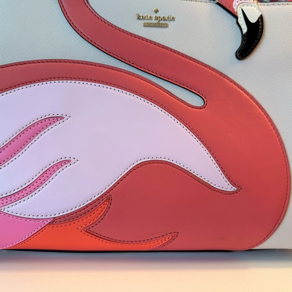 Preloved Kate Spade Novelty Tropical By The Pool Flamingo Sam Satchel Crossbody - Picture 6 of 15
